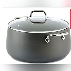 All Clad - 8 Qt HA1 Hard Anodized Non-Stick Stock Pot With Lid, Hard Anodized Al